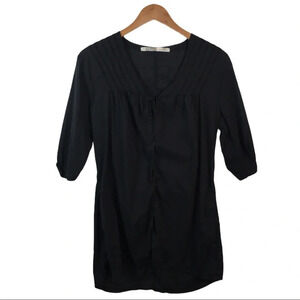 WS643 ATHLETA Trendy Long Tunic Button Blouse L